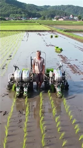 Rice seedling transplanting process using intelligent agricultural machinery