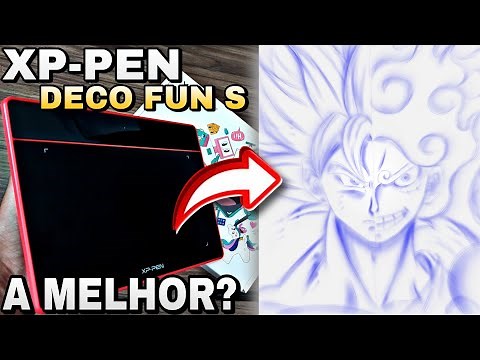 Impressionante! XP-PEN Deco Fun S Vale a pena? Unboxing e Review [Esboço Goku Vs Luffy]