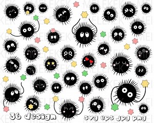 Soot Spirited Away SVG EPS PNG, Spirited Digital, Spirited Away Laser Cut, Soot Balls Ghibli Vector, Soot Spirited Svg Bundle, Sprites Candy - Etsy