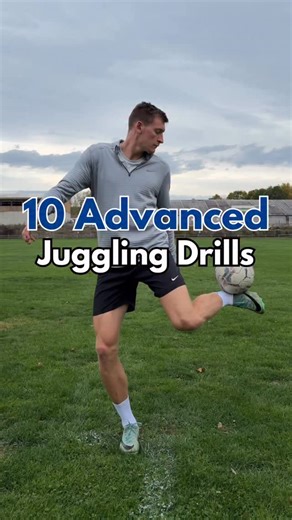 10 Advanced Juggling Drills If regular juggling ⚽️ is too easy for you try doing these 🔟 advanced 🌟 juggling drills instead: Level 1️⃣: Inside Only Level 2️⃣: Laces Inside Level 3️⃣: Outside Only Level 4️⃣: Inside Outside Level 5️⃣: Foot Foot Thigh Thigh Level 6️⃣: Foot Thigh Head Level 7️⃣: Foot To Head Level 8️⃣: One Eye Closed Juggling Level 9️⃣: Toe Bounce Juggling Level 🔟: Freestyle Juggling What level can you get to? 🤔 #soccerdrills #footballer #soccerjuggling #footballtraining #soccer