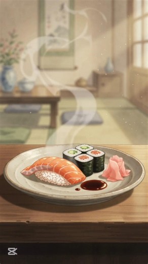 Relaxing Anime Sushi Making 🍣 | Cooking ASMR, No Talking #animefood #cooking #foodanimation
