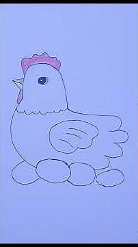 How to Draw a Hen Sitting on Eggs | Easy Chicken Drawing for Kids