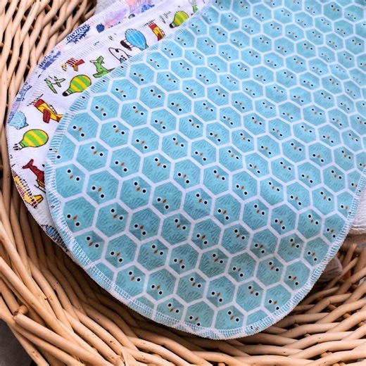 2-layer Flannel Burp Cloths, Cotton, Hourglass Shape, Cotton Thread - Etsy
