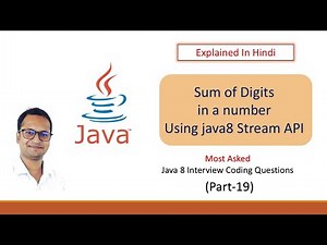Sum of digits using Stream API#java8 #javainterview #java #javatutorial #javaprogramming #javacoding