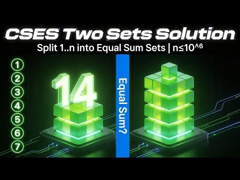 Two Sets | CSES | Introductory | [Easy]