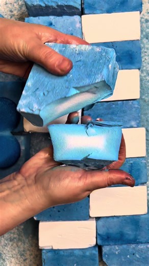 Enjoy Crunchy ASMR with Blue Unpasted Blocks