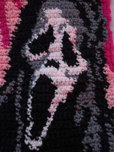 Stunning Scream Mask Crochet Tapestry Results