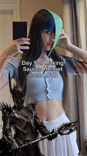 Day 1 of Making my Sauron Cosplay Helmet from the Lord of the Rings daily crafting vlog ✨️ #dailyvlogs #crafting #cosplay #lordoftherings #fantasycosplay | YuzuPyon
