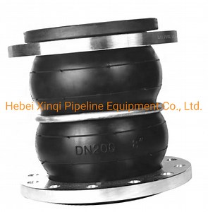 [Hot Item] Flexible EPDM NBR SBR Nr Neoprene Flanged Rubber Bellow Double Sphere Expansion Joint