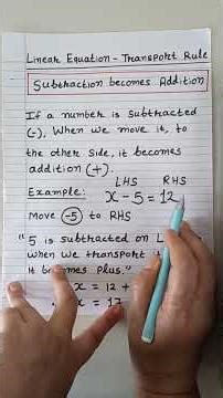 Linear Equations Basic Rules #solve #algebra #maths #equal #equations #step #method #transport #add