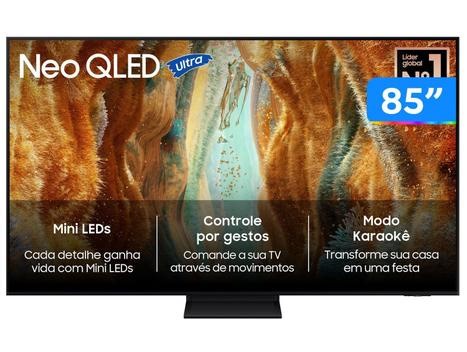 Samsung Vision AI TV 85" NEO QLED Ultra 4K QN70F 2025, Mini LED, Processador com AI, Controle por Gestos, Modo AI, Painel até 144hz - TV 4K Ultra HD - Magazine Dolucasamaro
