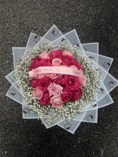24 Count Eternal Rose Bouquet with Baby's Breath
