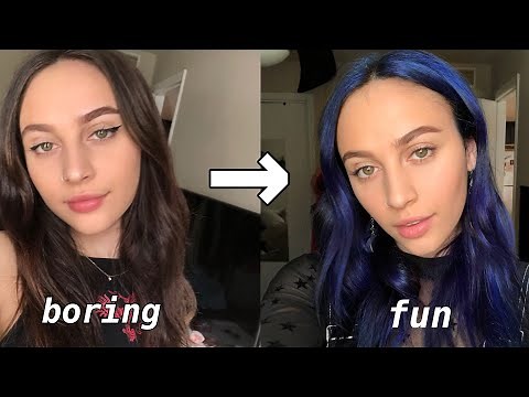 Brown to Blue Hair Transformation