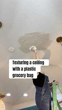Crows foot ceiling texture using a grocerybag #diy #ceilingrepair #homeimprovement #diyhack #drywall