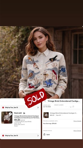 Listed this piece on Poshmark and got my first offer in just 30 seconds. I countered… and another buyer sent an offer right after. At the same time it was listed on eBay — sold within 30 minutes. And then the final twist: 1 minute later, it sold on Poshmark for full price 🤍 This is what happens when the right piece meets the right buyers. #vintagefind #resellcommunity #resellerlife #ebayseller #poshmarseller