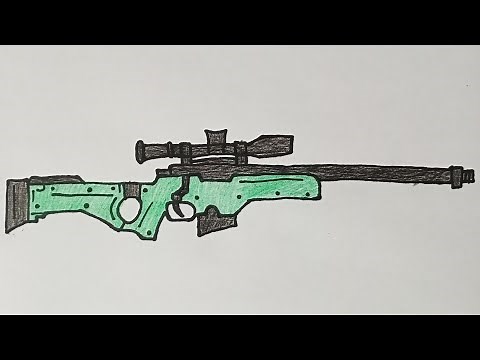 How to Draw an AWP Sniper Rifle | Simple Drawing