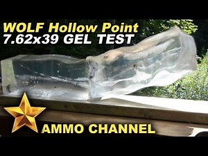 GEL TEST: 7.62x39 WOLF Hollow Point bullet expansion in Clear Ballistic Gel