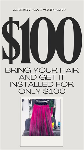 Already have your hair? 💁‍♀️ Bring your hair extension weft and get it installed for only $100 #sewinhairextensions #hairtok #pasadenatx #houstonhairstylist #houston