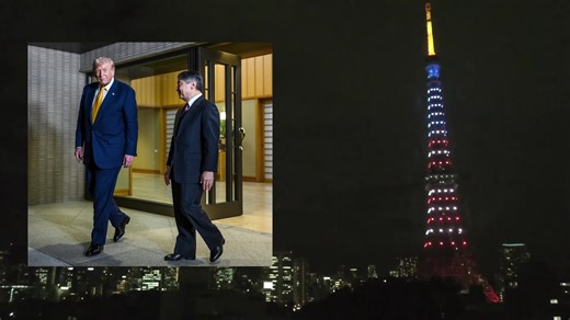 🚨 WOW! Incredible moment as Japan lit up the Tokyo Tower RED, WHITE and BLUE for President Trump Japan's new right-wing PM Sanae Takaichi and Trump are going to be GREAT allies! 🇺🇸🇯🇵 | United States of America