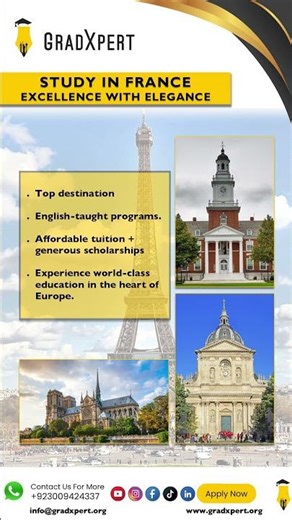 English-taught programs Explore world-class education in France with GradXpert!