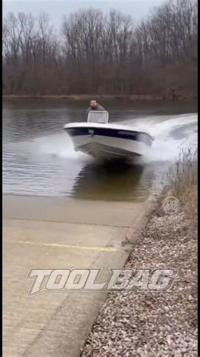 Tool Bag on Instagram: "Guy crashes boat to use the restroom. #boat #fishing #funny #comedy #boating"