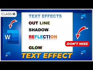 Text Effects in MS Word Outline, Shadow, Reflection & Glow Zeeshan Mahdi