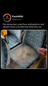 519K views · 2.4K reactions | Those loud patterns aren’t for style—they’re designed to hide stains, wear, and grime from thousands of passengers every day. Busy colors and chaotic designs mask dirt, spills, and damage, keeping seats looking cleaner for longer. #DesignSecrets #PublicTransport #fblifestyle #HiddenDesign #UrbanLife | Facts Wiki | Facebook