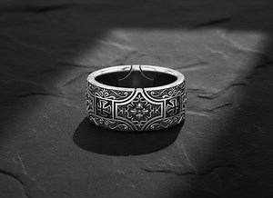 Medieval Cross Ring 925 Sterling Silver Oxidized Finish Renaissance Band Gothic Men Jewelry - Etsy