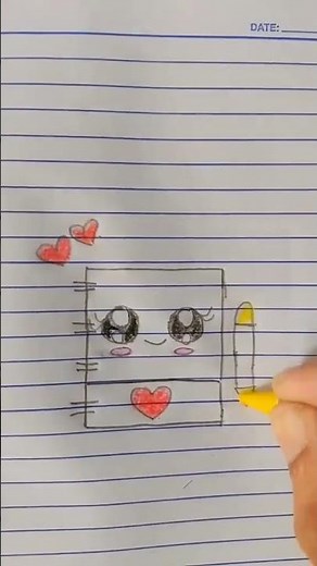 How to Draw A Notebook 📒 and Pencil Easy drawing ✍️