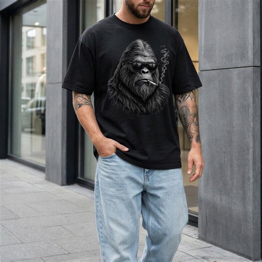 Funny Bigfoot Smoking T-shirt | Sasquatch Graphic Tee - Etsy