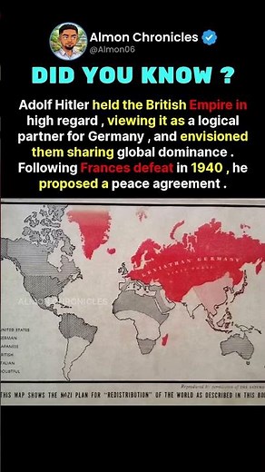 Adolf Hitler held the British Empire in high regard, viewing it as a logical par...