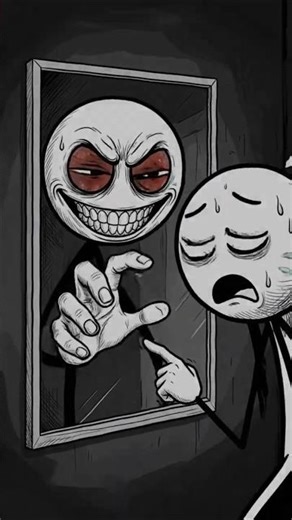 My Reflection STOPPED Moving... 💀 (Stickman Horror) #shorts #scary #animation