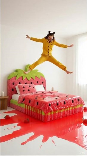 Sleeping on a Juicy Jelly Bed 😲🍓