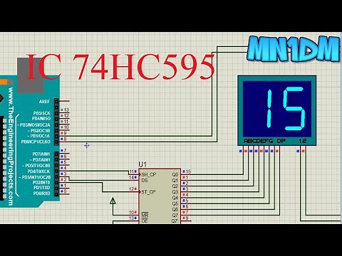 Code Mô phỏng led 7 đoạn trên proteus đếm số từ 00 - 99 dùng ic 74hc595