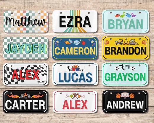 Boys Name Sign Gift Personalized License Plate Name Gift Baby Name License Plate Custom Gift Toddler Name Sign Bike Tag Name Plate Toy Car - Etsy