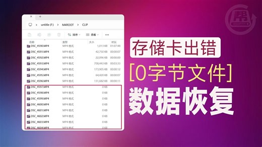 【BSDATA】相机存储卡视频破损，大小为0KB，还能修复吗，该怎么处理才能修复视频？请看我们的恢复数据步骤。
