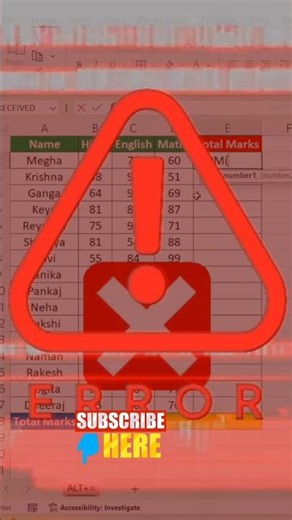 Auto Sum Trick in Excel ⚡ Create Marksheet in Seconds | No Formula Typing 😱 #ExcelTips