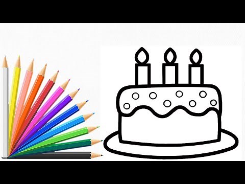 How to Draw a Fun and Colorful Kids' Birthday Cake | Easy Step-by-Step Tutorial!