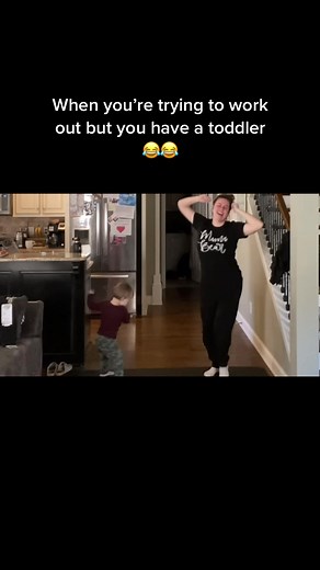 When you are trying to work out but you have a toddler 😂💃🏻 Christina likes to do dance workout with her two year old son Barrett as part of her morning routine! Watch the full video of our morning routines on our YT #morningroutine #toddlersoftiktok #momsoftiktok #momlife #momlife #mom