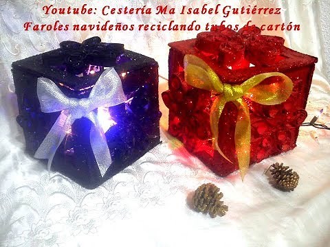 Christmas lanterns made with cardboard tubes. DIY.