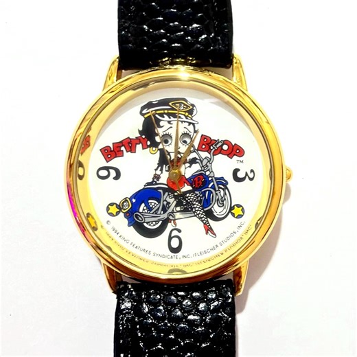 Vintage Betty Boop Biker Watch: Moving Eyes Collectible - Etsy