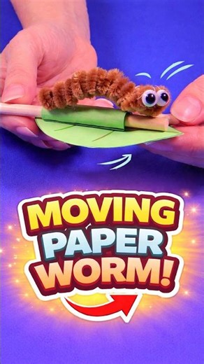 DIY Moving Paper Worm 🐛 Easy Crawling Craft for Kids #diy #craft #craftyfun #kids
