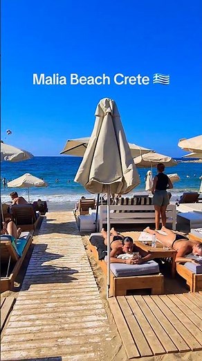 Malia Beach Crete 🎬💙🇬🇷One of the most beautiful beach from Crete 🇬🇷💙🎬Music Vibe 📷📽Relax and Enjoy