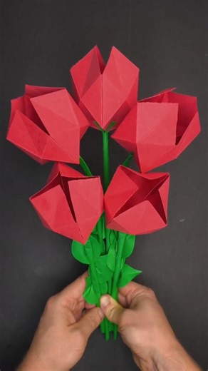 Origami library | Easy Paper Tulips 🌷🌷 #paperflower #paperflowers #papertulip #diy | Instagram