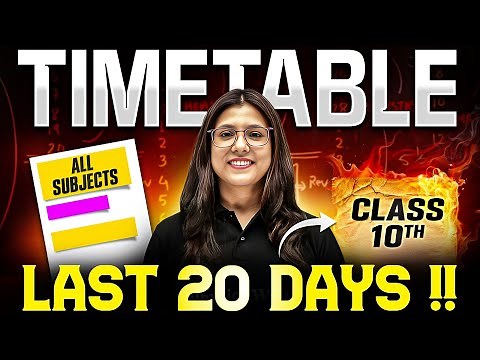 Class 10 - LAST CHANCE !! Last 20 Days Timetable For Board Exam | Ultimate Strategy