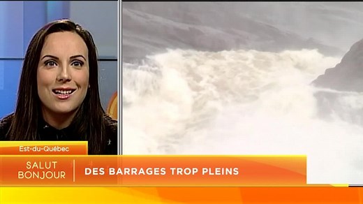 Ouverture des vannes du barrage Manic-5