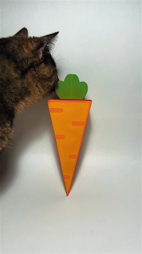 Enjoy this video of my cat doing her final quality checks… standards are very high around here 🐾 3D carrot gift boxes for Easter goodies! 🌷 #cricutmade #mothersdaygiftideas #craftersoftiktok #easterdecor #kidspartydecor