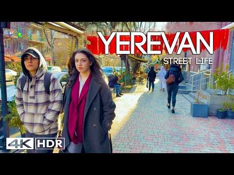 Yerevan Walking Tour 4K HDR 🇦🇲 | Real Street Life in Armenia (March 2026)