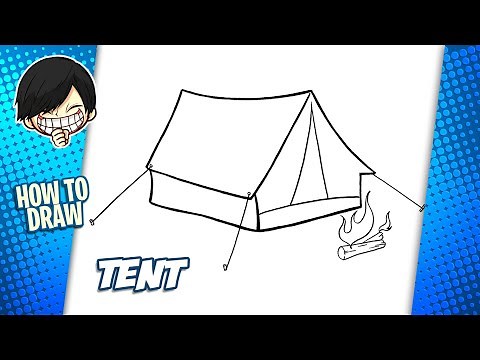How to draw a Tent step by step