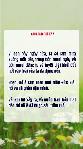 SÁNG THẾ KÝ 7 2 |Sách Kinh Thánh bản dịch 1925